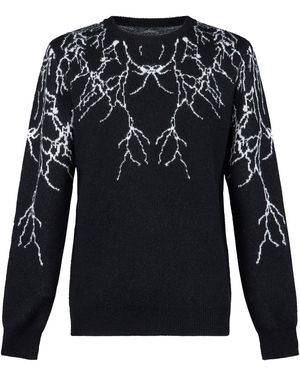 Phobia Herren-Lightning-Pullover-Pullover Schwarz/Weib