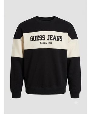 Guess Sweatshirt With Horizontal Line - Black