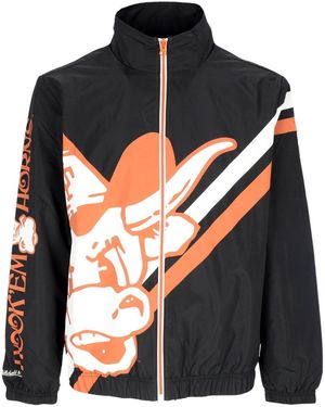 Mitchell & Ness Windbreaker Ncaa Exploded Logo Warm Up Jacket Texlon - Black