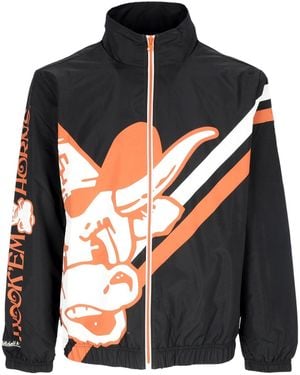 Mitchell &amp; Ness Windbreaker Ncaa Exploded Logo Warm Up Jacket Texlon - Black