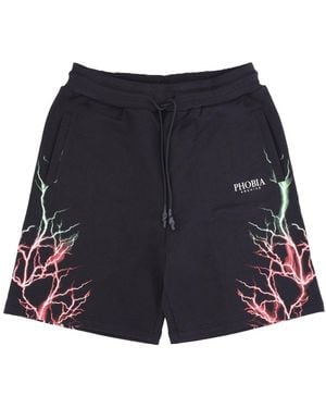 Phobia Pantalones Cortos De Chandal Para Hombre Lightning Shorts Negro/Rojo/Verde - Azul
