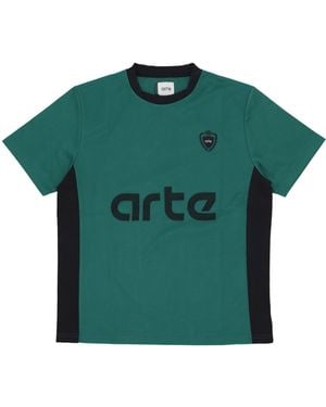 Arte' Camiseta De Hombres Football Tee Negro - Verde