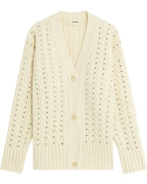 PAPER KID Cardigan Studs - White