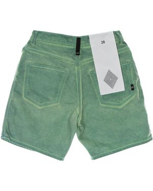 AMISH Short Jeans Bermuda Bernie Bull Spray Dyed - Green