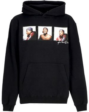 Primitive Skateboarding Hombres Capucha Verdad Hoodie X Tupac Negro