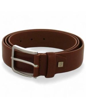 Piquadro Cinturon Cuero Marron Ajustable Masculino - Marrón