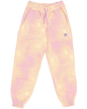 adidas Leichte Trainingshose Fur Damen Mit Allover-Print-Jogginghose Bliss Flieder/Fast Gelb - Mehrfarbig