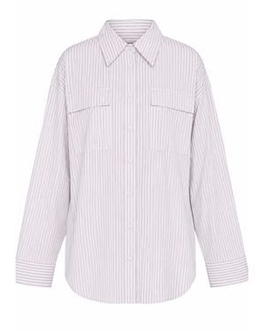 Akep T-Shirt Raye Surdimensionne - Blanc