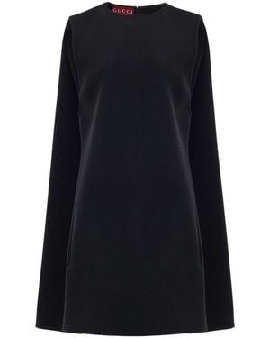 Gucci Vestido Corto Sin Mangas En Campana - Negro