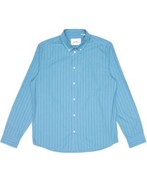 Les Deux Shirt Stripe Poplin - Blauw