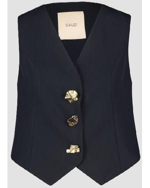 GAUDI Vest With Dark Jewel Buttons - Blue