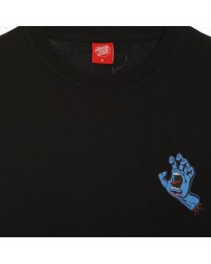 Santa Cruz Crewneck Sweatshirt Screaming Hand Chest Crew - Black