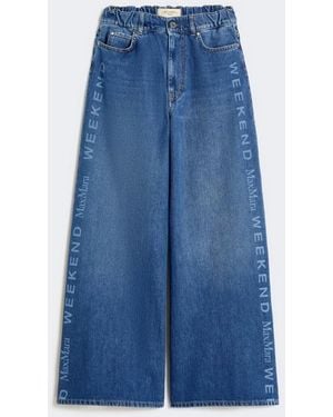 Max Mara Vaqueros Pierna Ancho Mujer Azul