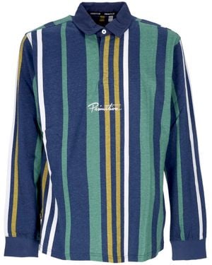 Primitive Skateboarding Sammy Polo De Manga Larga Para Hombre L/S Rugby Polo Azul Marino