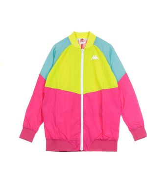 Kappa Authentic90 Bernina Dameswindjack Limoen/Fuchsia/Lichtgroen - Roze