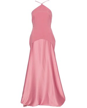 Solace London Elegant Long Dress - Pink
