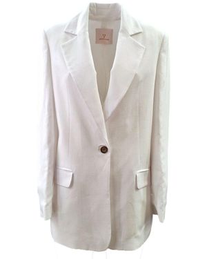 White Wise Oversize Jacket Ww29139 - Gris