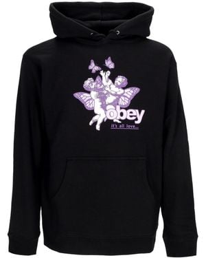 Obey Cherubs It's All Love 2 Basic Hooded Fleece Hoodie - Blue