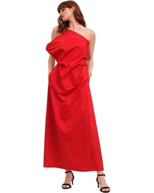 PDR Dress With Omeral Neckline - Red