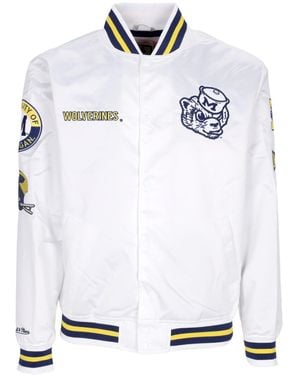 Mitchell & Ness Bomber Jacket Ncaa Hometown Lw Satin Jacket Micwol - White