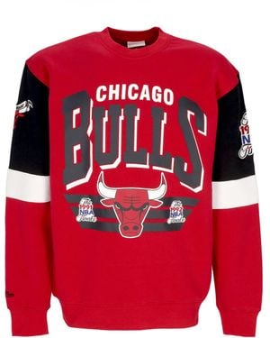 Mitchell &amp; Ness Crewneck Sweatshirt Nba All Over Crew 3.0 Chibul - Red
