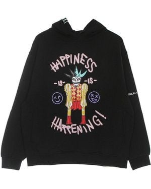 Vision Of Super Leichtes Herren-Sweatshirt Mit Kapuze, Puppen-Print, Oversize-Kapuzenpullover, Schwarz