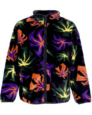 Huf Lowell Teddy Bear Jacquard Sherpa Zip - Blue