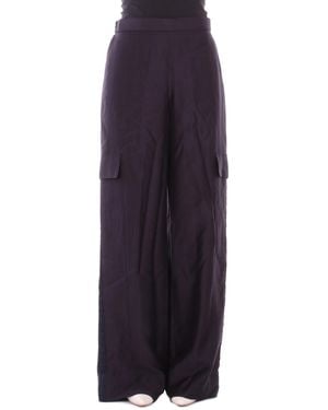 Blugirl Blumarine Pants Ra6061T486A 93713 Pant.Wide Leg Lyocell C/Pizzo Night - Blue