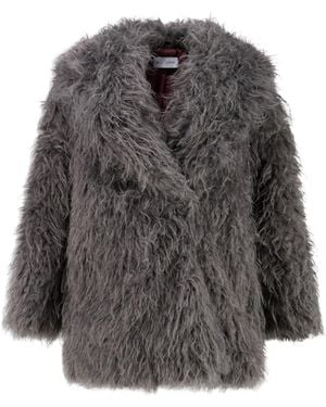 WEILI ZHENG Ecopelliccia Con Collo Sciallato - Gris