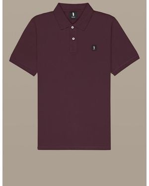 Refrigue Polo Con Parche Hombre Marron - Morado