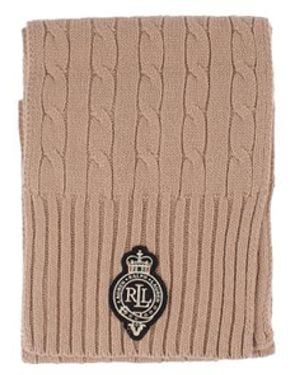 Ralph Lauren Scarfs Camel - White
