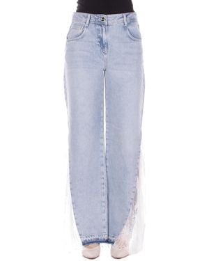 Blugirl Blumarine Pants Ra6181D5009 77488 Pant.Denim With Lace Den.Lt.Bl Light - Blue