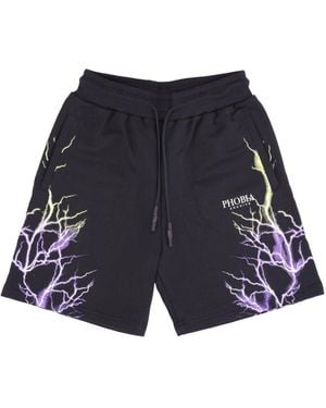 Phobia Pantalones Cortos De Chandal Hombre Lightning Shorts Negro/Morado/Amarillo - Azul
