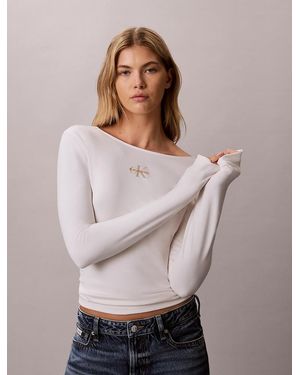 Calvin Klein T-Shirt With U-Neck On The Back - Gray