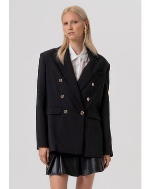 Fracomina Double-Breasted Jacket - Black
