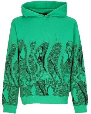 Octopus Lightweight Hooded Sweatshirt For Fishnet Hoodie - Green