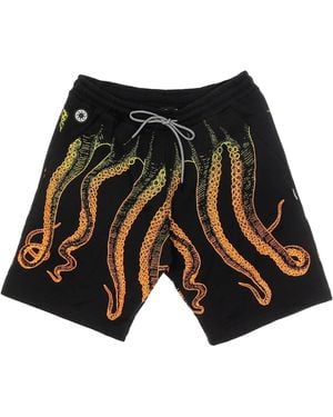 Octopus Short Tracksuit Pants Gradient Sweatshorts - Black