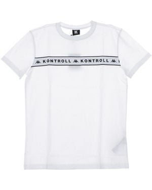 Kappa Kontroll Tee Camiseta Hombre Banda Pecho Gris Plata/Blanco