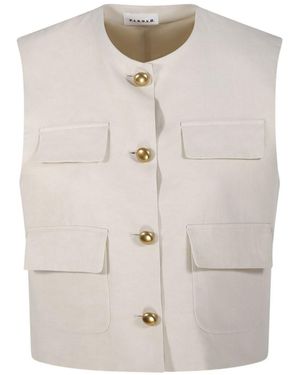 P.A.R.O.S.H. Parosh Gilet Graisa Frau Sand - Weiß