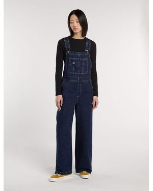 Dickies Mechanic Loose Denim Bib Overalls - Blue