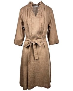 Whyci Jurken Bruin - Naturel