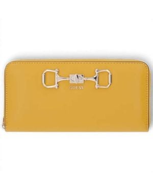 Guess Janie Slg Large Zip Around Amber - Metallic