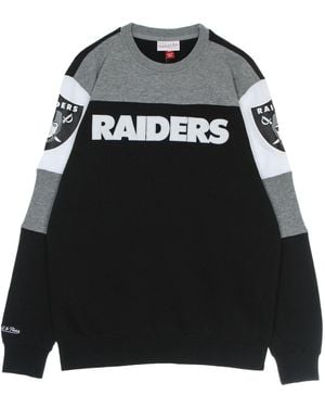 Mitchell &amp; Ness Crewneck Sweatshirt Nfl Overtime Fleece Crew Oakrai - Black