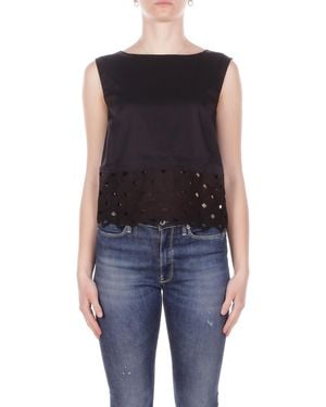 Max Mara Top Negro - Azul