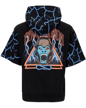 Propaganda Sudadera Ligera Con Capucha De Manga Corta Para Hombre Triangle Gorilla Short Hoodie Negro - Azul