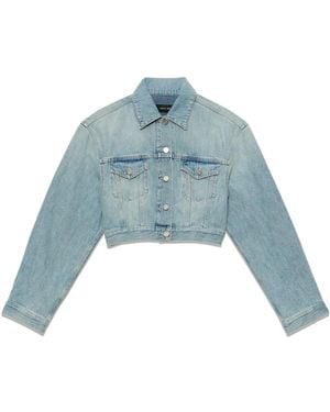 Purple Brand Cropped Denim Jacket - Blue