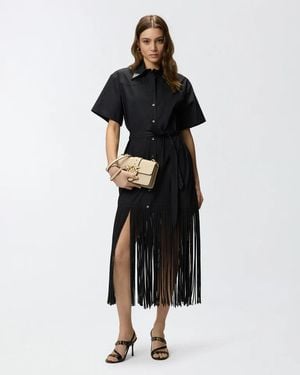 Pinko Avigliano Popeline Dress Ss26 - Black