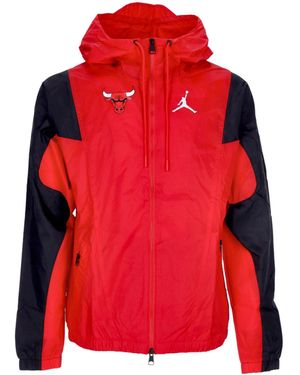 JORDAN NBA Herren-Windbreaker Nba Courtside Statement Jacke Chibul University Rot/Schwarz