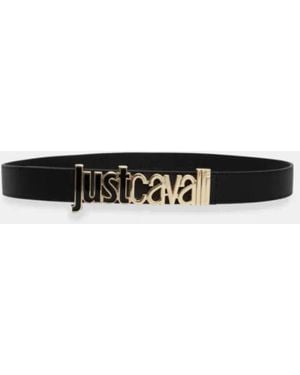 Just Cavalli Cinture Belt Jc Metal Lettering - Black