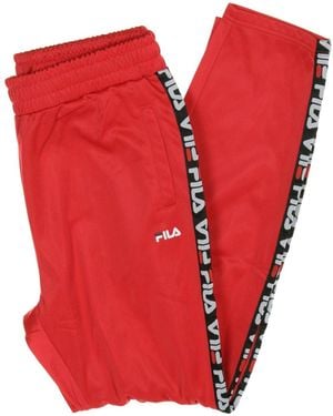 Fila Pantalones Deportivos Con Cintas Para Hombre - Rojo